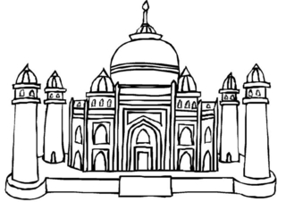 Taj Mahal - Coloriages divers - Coloriages - 10doigts.fr